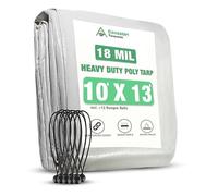 CoverUp! Telone di copertura, 3 x 4 m, 200 g/m², con 12 tenditori, con occhielli, impermeabile, colore: bianco