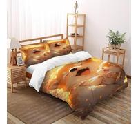CoVeTviCT Calore del cane Set Di Biancheria Da Letto Per 3 Pezzi Con Stampa 3D Warm PastoralAnimals Copripiumino Con 2 Federe Con Federe in Microfibra Ultra Morbida Super King（260x220cm）