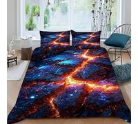 CoVeTviCT Lava crepa Set Di Biancheria Da Letto Per 3 Pezzi Con Stampa 3D Temi gotici Incluso Copripiumino Con 2 Federe in Microfibra Morbida E Leggera King（220x240cm）