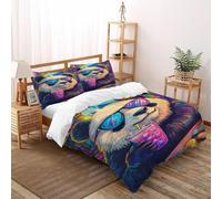 CoVeTviCT Panda bubble tea Set Di Biancheria Da Letto Per 3 Pezzi Con Stampa 3D Temi animali Fauna selvatica Copripiumino Con 2 Federe Con Federe in Microfibra Ultra Morbida Double(200x200cm)