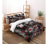 CoVeTviCT Skull Hand Red Set Di Biancheria Da Letto 3 Pezzi Con Stampa 3D Temi gotici Copripiumino Con 2 Federe in Microfibra Morbida E Leggera Double（200x200cm）