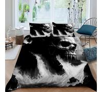 CoVeTviCT Skull Waterfall Set Di Biancheria Da Letto 3 Pezzi Con Stampa 3D Temi gotici Incluso Copripiumino Con 2 Federe in Microfibra Morbida E Leggera King（220x240cm）