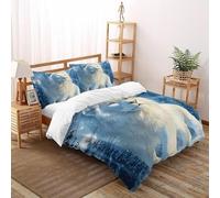 CoVeTviCT White Lion Snowy Set Di Biancheria Da Letto 3 Pezzi Con Stampa 3D Temi animali Fauna selvatica Incluso Copripiumino Con 2 Federe in Microfibra Morbida E Leggera Super King（260x220cm）