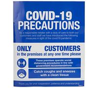 COVID 19 Precautions - Adesivo in vinile per finestra, 250 x 300 mm