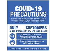 COVID 19 Precautions - Adesivo in vinile per finestra, 300 x 400 mm