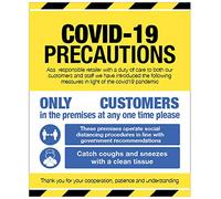 COVID 19 Precautions - Adesivo in vinile per finestra, 300 x 400 mm