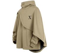 Covisoty Felpa con Cappuccio Poncho Cape da Uomo Manica Lunga Pullover Collo Alto Techwear Streetwear Hoodies