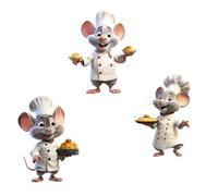 COVPAW 3 adesivi da parete con piccoli topi cuochi, cucina, cameretta dei bambini, topo, cucina, cucina, cibo, decorazione da parete per cameretta dei bambini, soggiorno, camera da letto, asilo