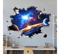 COVPAW Adesivo da parete 3D Weltall Galassia, 71,4 x 51,4 cm, universo decorazione da parete per cameretta dei bambini, soggiorno, camera da letto, cucina (universo A)