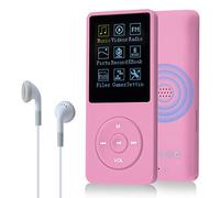 COVVY 8 GB Lettore musicale MP3 portatile da, supporta schede di memoria SD fino a 64 GB, lettore MP3 HiFi con audio senza perdita, registrazione di musica/video/voce/radio FM(8G,Rosa)