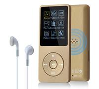 COVVY 8 GB Lettore musicale MP3 portatile da, supporta schede di memoria SD fino a 64 GB, lettore MP3 HiFi con audio senza perdita, registrazione di musica/video/voce/radio FM(8G,Oro)