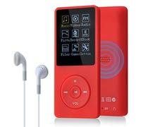 COVVY 8 GB Lettore musicale MP3 portatile da, supporta schede di memoria SD fino a 64 GB, lettore MP3 HiFi con audio senza perdita, registrazione di musica/video/voce/radio FM(8G,Rosso)