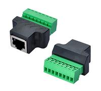 COVVY Adattatore per morsetti a vite RJ45, connettore Ethernet CCTV/DVR per connettore a vite a 8 pin (2 pezzi)