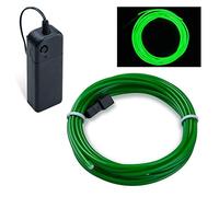 COVVY EL Wire LED Neon Flessibile Elettroluminescente Filo EL Fili Super Luminoso Stroboscopico Controllo di o Abito Cosplay Festa Halloween Natale Party Carnevale Decorazione (Verde smeraldo, 5M)