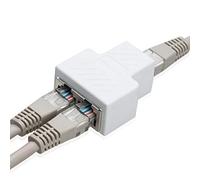 COVVY RJ45 Connettore Femmina Femmina Splitter Rete Adattatore 1-2 Donne Porto Cat 5 / Gatto 6 Lan Cavo Ethernet Doppio Connettore Adattatore Socket (1Pcs, white)