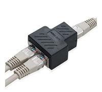 COVVY RJ45 Connettore Femmina Femmina Splitter Rete Adattatore 1-2 Donne Porto Cat 5 / Gatto 6 Lan Cavo Ethernet Doppio Connettore Adattatore Socket (1Pcs, black)