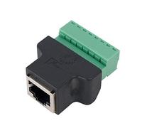 COVVY Rj45 Femmina a 8 Pin Morsetto a Vite Termine Connettore Cat7 Cat6 Cat5 Cat5e Ethernet Cavo Extender Adattatore Cctv Digitale Dvr Adattatore Di Rete Accoppiatore In Linea (Nero)