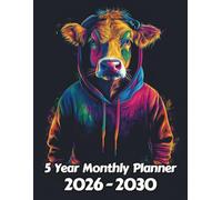 Cow 5 Year Monthly Planner: Large 60 Month Sunday to Saturday Calendar | Gift For People Who Love Farm Animals, Countryside Lovers | Ideal for ... and Busy Individuals | 8.5 x 11 Inches | v1