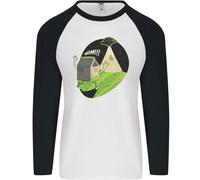 Cow Abduction Divertente Alieno UFO Cibo Uomo L/S Maglietta Baseball