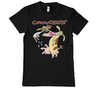 Cow and Chicken Licenza Ufficiale Uomo Maglietta (Nero), Medium