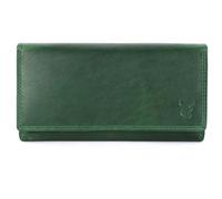 Cow Burry Portafoglio da donna in vera pelle | Portafoglio vintage di alta qualità con cerniera | Materiale morbido e taglia XL | Portafogli | Cow Burry CB-15 Green, verde, 14 x 3,75 x 9,5 cm (LxBxH),