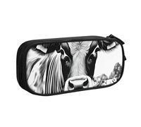 Cow Collection - Astuccio con stampa di mucche, per cosmetici, strumenti artistici, studenti, insegnanti, uso versatile, Nero , Taglia unica, Set di zaini per la scuola