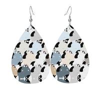 Cow Collection Orecchini in pelle per le donne a goccia forato orecchini in pelle set regalo di compleanno di Natale gioielli per le donne