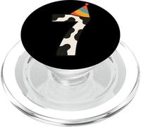 Cow Happy 7th Birthday 7 anni Party Hat Bday Boys Girls PopSockets PopGrip per MagSafe