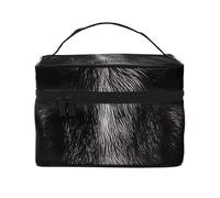 Cow Head Travel Makeup Bag - Organizer portatile per articoli da toeletta con scomparti con cerniera per spazzole, bottiglie e prodotti per la cura della pelle