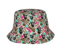 Cow Leopard Print Donna Uomo Cappello da Pescatore Traspirante Bucket Hat Classico Cappelli A Secchiello per All'Aperto Pesca Campeggio Spiaggia