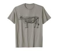Cow Model Maglietta Bovina Anatomia Grafico Amanti della mucca Veterinario Unisex Grigio Small Manica corta T-Shirt