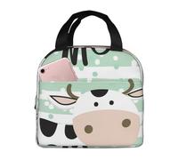 Cow Moo Borsa per il pranzo per donne e uomini, graziosa scatola termica per il pranzo, a prova di perdite, per lavoro, scuola, picnic, escursionismo