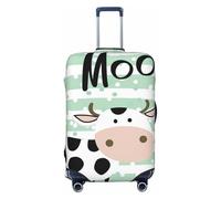 Cow Moo - Custodia protettiva per valigia, graziosa, elastica, antigraffio, antipolvere, adatta per bagagli da 56 a 61 cm, Multicolore, S