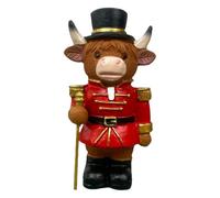 Cow Ornaments - 5,5 × 4 × 10 cm Resin Crafted Nutcracker Figurine, Humorous Animal Decoration | Versatile Cute Statue with Festive Design, Ideal Display Piece for Bedroom Office Desk Fireplace Patio
