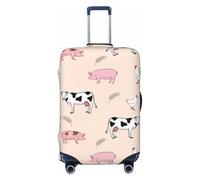 Cow Pig Chicken Cute Travel Luggage Covers - Elasticità Valigie Coperture Protector per bagagli 45-81 cm, nero, Small