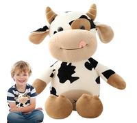 Cow Plush - Bovine Playmate, Soft Stuffed Cow, Cuddly Heifer | Calf Snuggle Moo Velvety Farmhand Decorative Doll Toy Hugging Pillow Nursery Bedding Sleep Companion for Boys