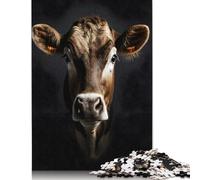 Cow Portrait Photo Puzzle Impossible 1000 Pezzi Decorazione Per La Casa. Giochi Rilassamento E Intelligence Per Adulti E Ragazzi Da 14 Anni 1000pcs (38x26cm)