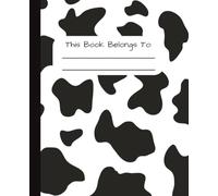Cow Print College Ruled Notebook: 7.5" x 9.25" Matte finish black & white professional composition blank writing journal for school work business ... use with 110 pages 55 sheets portable