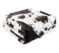 Cow Print Toddler Blanket 40x50 Inches - Ultra-Soft Sherpa Fleece for Baby & Kids, Lightweight Nursery Stroller Blanket, Gender Neutral Animal Throw for Car Seat Couch
