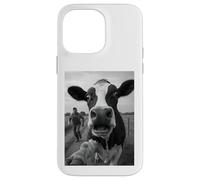 Cow Running Away From Farmer Humor Country Funny Cow Selfie Custodia per iPhone 14 Pro Max