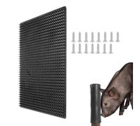 Cow Scratching Post, Horse Grooming Pad, Animal Massage Mat, Soft Touch Bristles, Pressure Reusable Design, Farm Barn Stable Use, 12x18 Inches, Black, 1 Piece, Lightweight