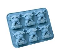 Cow Shape Whiskey Ice Mold - 6-Cavity Silicone Ice Tray For Drinks, Nonstick Food Grade Freezer Mold For Cocktails & Bourbon, Reusable Dessert Tool | For Chocolate, Candy & Home Bar Decor