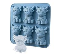 Cow-Shaped Ice Tray, 6 Cavity Silicone Cube Mold, Flexible Freezer Tool FOR Whiskey and Cocktails, Sturdy Food-Grade Silicone Single Pack, Novelty Beverage Accessory for Bourbon, Tequila, Cold Drinks