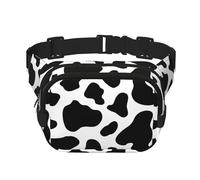 Cow Spot - Marsupio unisex regolabile a doppio strato, quadrato, per attività all'aperto, viaggi, corsa, escursionismo, Nero , Taglia unica