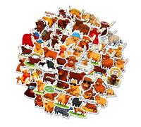 Cow Stickers,56-Pieces Waterproof Funny Decoration | Water Bottle Stickers,for Kids Party Adults Scrapbooking Christmas Thanksgiving Birthday Classroom School