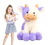 Cow Stuffed Animal, Realistic Plush Toy, Soft Cuddly Doll, Cute Farm Animal Figure, for Boys, Girls, Kids, Easter, Valentines Day, Nursery, Bedroom, Playtime, Gifting, Home Decoration, 11.81 inches