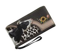 Cow Wallets For Women, Cow Print Wallet For Stylish Ladies, Soft Credit Card Holders and Money Purse Ideal For Everyday Use and Special Occasioni Cute Wallets For Women In Cow Print, Soft
