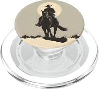Cowboy a cavallo Deserto Occidentale Arte Minimalista PopSockets PopGrip per MagSafe