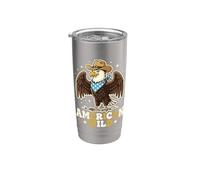 Cowboy American Wild Patriotic Eagle Bicchiere termico in acciaio inox doppia parete