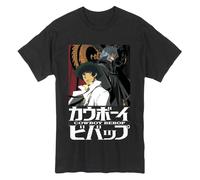 Cowboy Bebop Spike E Vicious T-Shirt Uomo Nera Great Eastern Maglietta Cotone